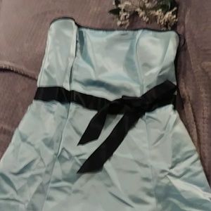 Jessica mcClintock satin tiffany blue formal dress